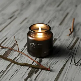 Amber Glass Candle